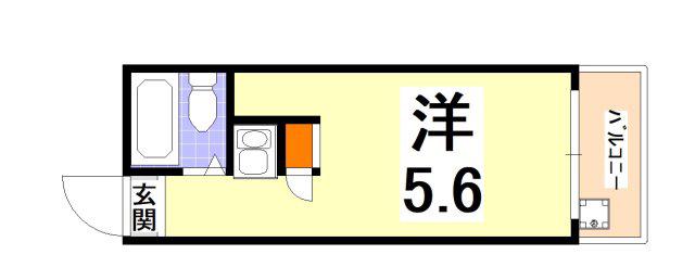 ネオダイキョー三宮(ワンルーム/2階)の間取り写真