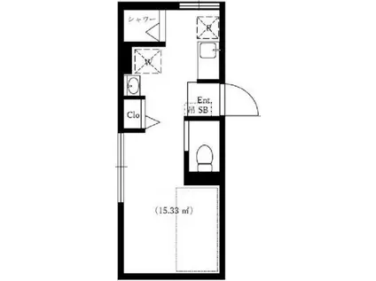 ルミエール中野1丁目(ワンルーム/2階)の間取り写真