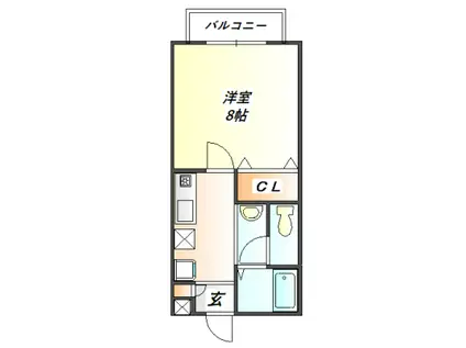 パル南が丘(1K/1階)の間取り写真