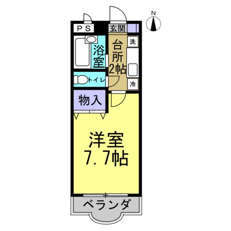 アーバニア成田(1K/2階)の間取り写真