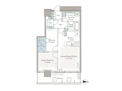 パークシティ中野ザタワー ブリーズ(2LDK/11階)の間取り写真