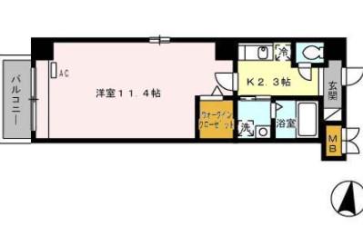 K AZUR(1K/6階)の間取り写真