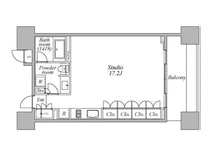 レジディア芝浦KAIGAN(ワンルーム/4階)の間取り写真