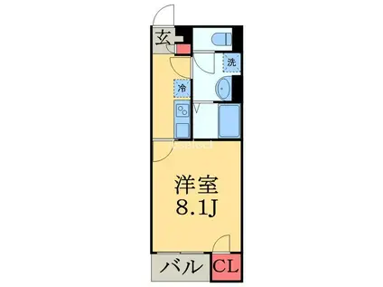 クレイノホワイトレジデンス(1K/1階)の間取り写真