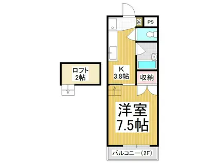 サンリビエール(1K/1階)の間取り写真