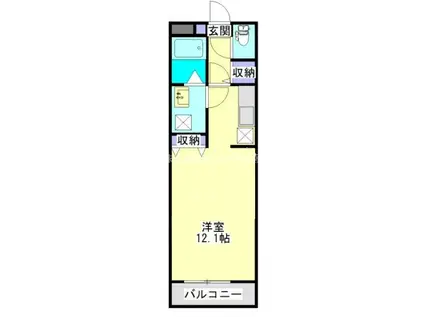 イーストリッツ(ワンルーム/3階)の間取り写真