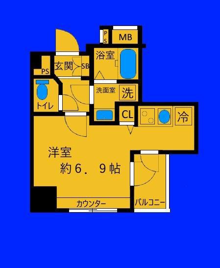 アヴァンツァーレ元町(ワンルーム/6階)の間取り写真