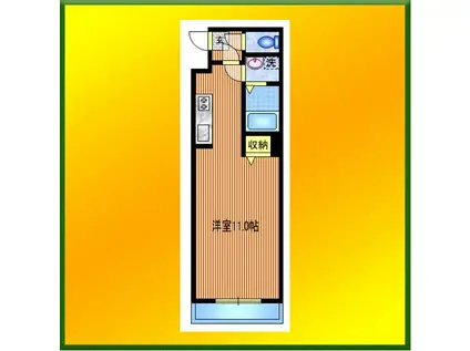 メゾン柿の木(ワンルーム/3階)の間取り写真