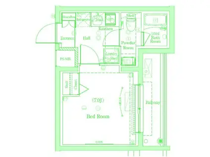 ラフィスタ元町Ⅱ(1K/3階)の間取り写真