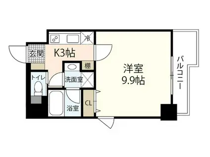 SUNFLOWER(1K/4階)の間取り写真