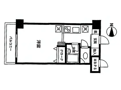 メゾンクレスト北大前II(1K/6階)の間取り写真