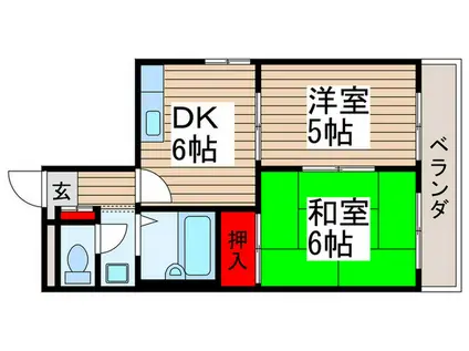 與作ビル(2DK/3階)の間取り写真