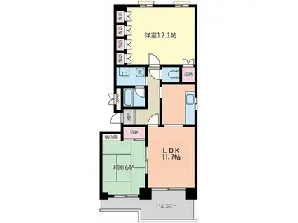 カセリオ五月台(2LDK/5階)の間取り写真