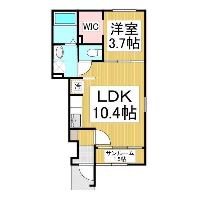 エクセレントロジェB(1LDK/1階)の間取り写真