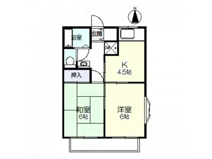 エステートピア平野(2DK/1階)の間取り写真