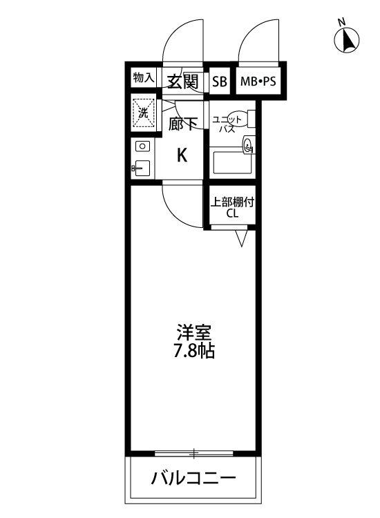 日神パレステージ三軒茶屋(1K/4階)の間取り写真