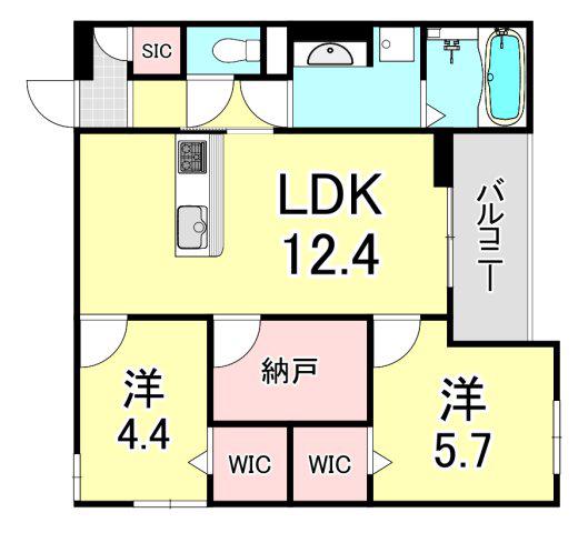 COCOONIA(2SLDK/3階)の間取り写真