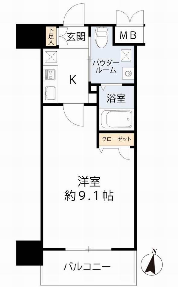 エスリード梅田北(ワンルーム/14階)の間取り写真