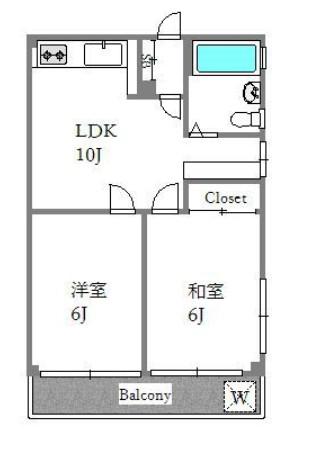 代官山ハイツ(2LDK/6階)の間取り写真