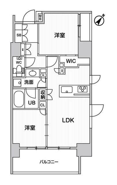 ディームス大井町(2LDK/4階)の間取り写真