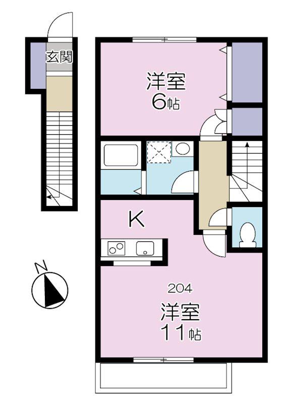 アネックス高井戸(1LDK/2階)の間取り写真
