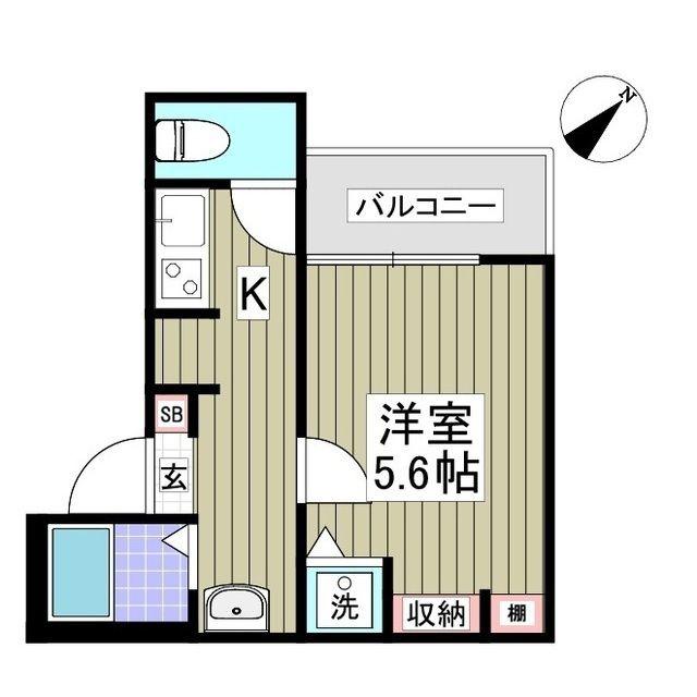 ラフィネ(1K/2階)の間取り写真