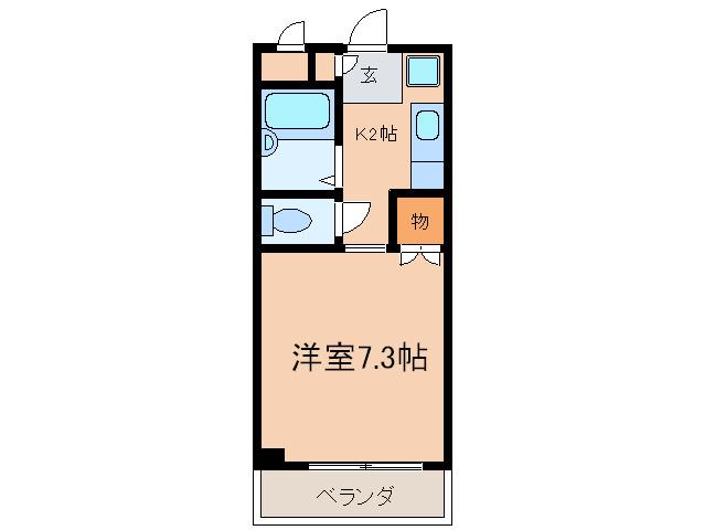 マンションボナール(1K/4階)の間取り写真