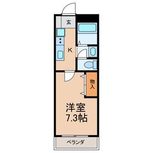 リーヴァ馬橋(1K/2階)の間取り写真