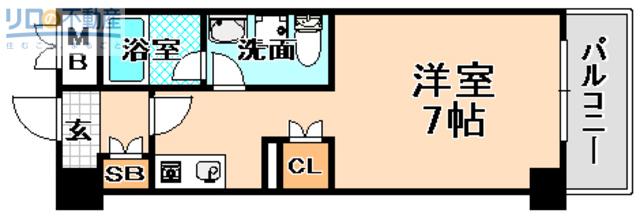 サカトI(1K/2階)の間取り写真