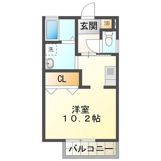 ST. CRADLE SERA(1K/2階)の間取り写真