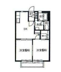 シーズ清山(2DK/2階)の間取り写真