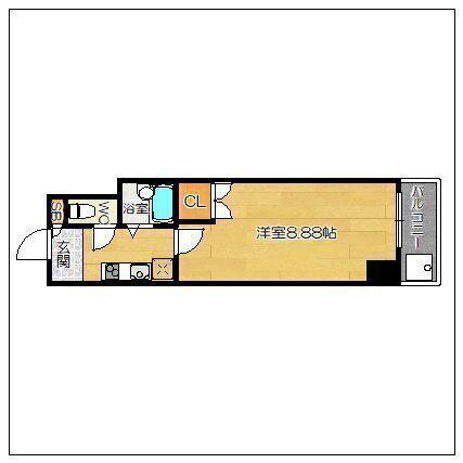 TOTSU RESIDENCE HAKATA イースト(1K/12階)の間取り写真