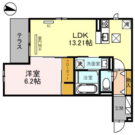 フェール ブリエ(1LDK/1階)の間取り写真
