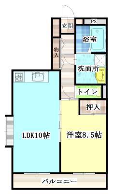 サンパティオ玉穂(1LDK/5階)の間取り写真