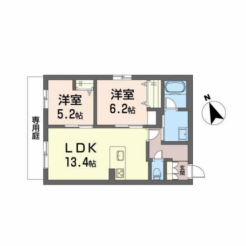 シャーメゾングレイス(2LDK/3階)の間取り写真