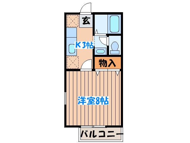 フォレストヴィラS(1K/1階)の間取り写真