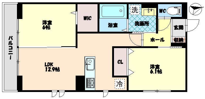 エムフルージュ(2LDK/1階)の間取り写真
