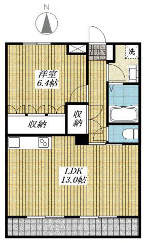 フェリス聖蹟II(1LDK/1階)の間取り写真