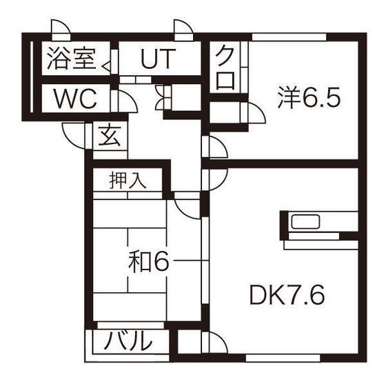 プラセール B棟(2DK/2階)の間取り写真