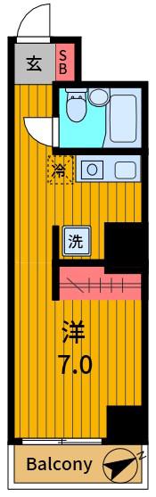 言問パークアベニュー(ワンルーム/2階)の間取り写真