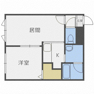 グランディール45(1LDK/3階)の間取り写真