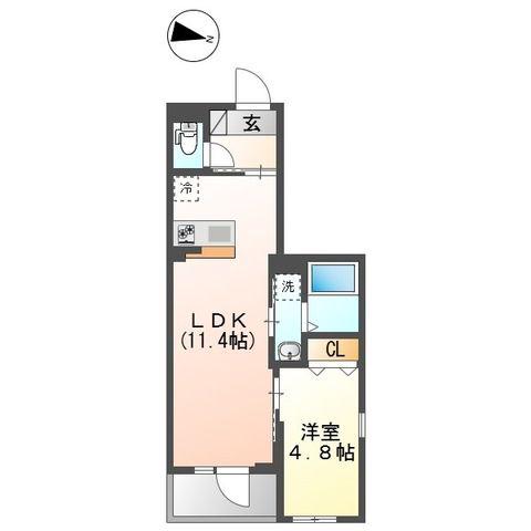 梅田3丁目マンション工事(1LDK/2階)の間取り写真