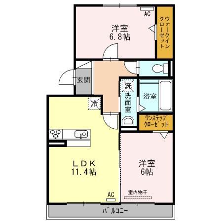 アステール(2LDK/3階)の間取り写真