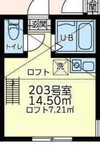 四季のワルツ(ワンルーム/2階)の間取り写真