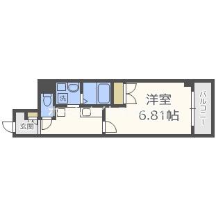 みおつくし江戸堀(1K/4階)の間取り写真