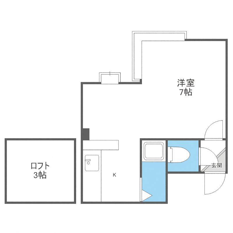 モアクレスト澄川(ワンルーム/2階)の間取り写真