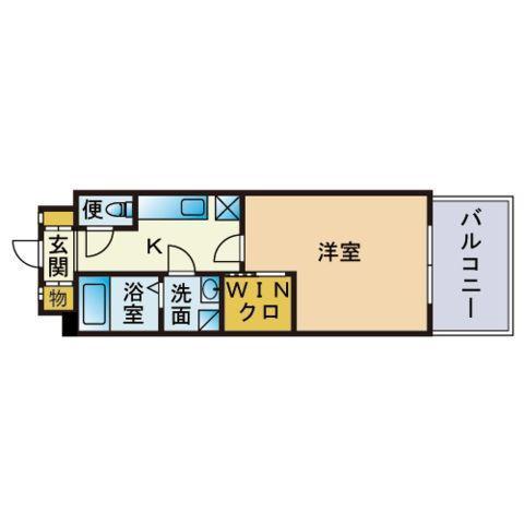 エンクレスト博多駅東(1K/13階)の間取り写真