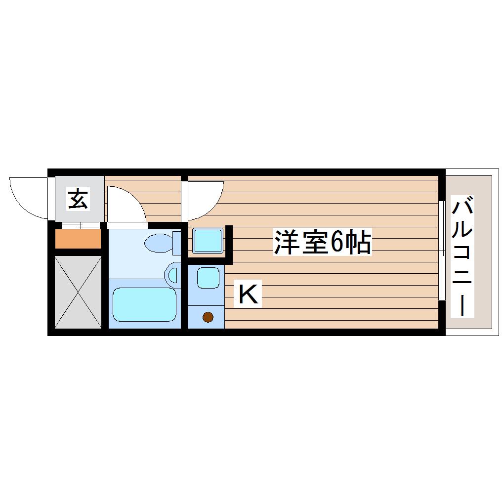 朝日プラザ上杉(ワンルーム/12階)の間取り写真