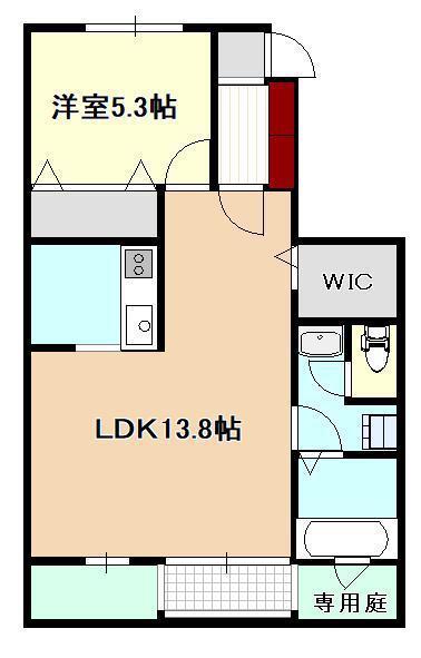 SWEET BOA C(1LDK/1階)の間取り写真