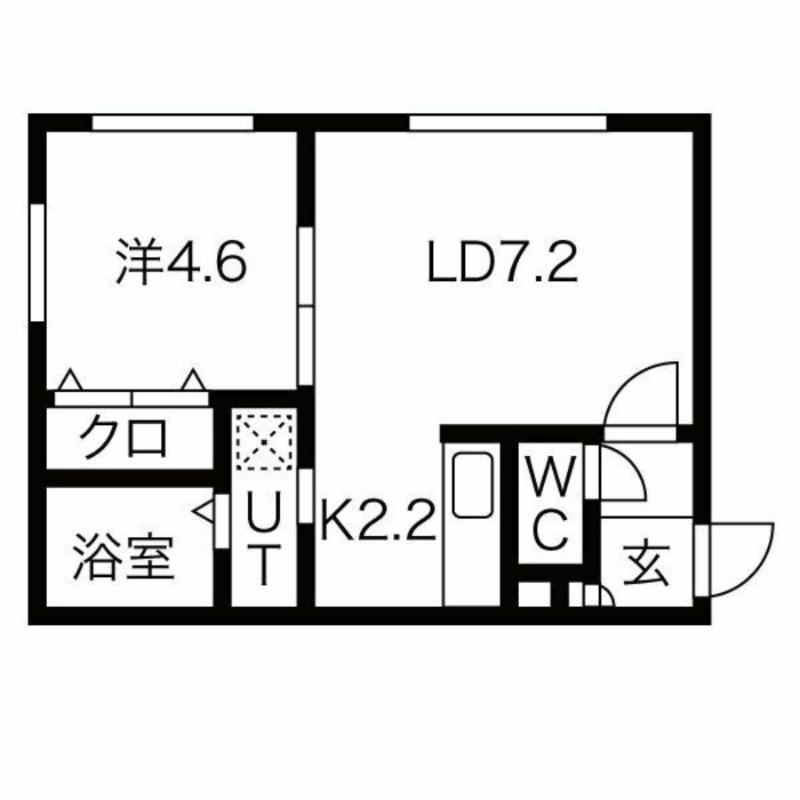 アール栄通(1LDK/1階)の間取り写真